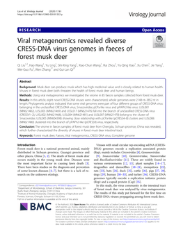 Viral Metagenomics Revealed Diverse CRESS-DNA Virus Genomes In