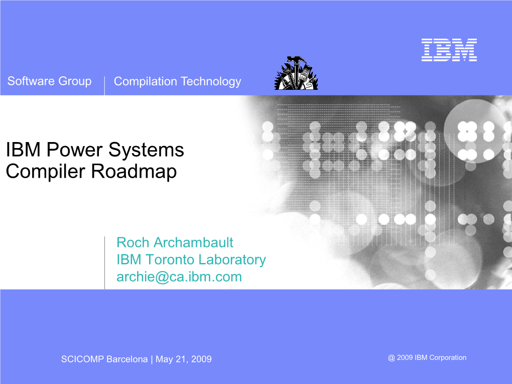 IBM Power Systems Compiler Roadmap