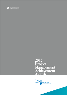 2017 Project Management Achievement Awards Contents