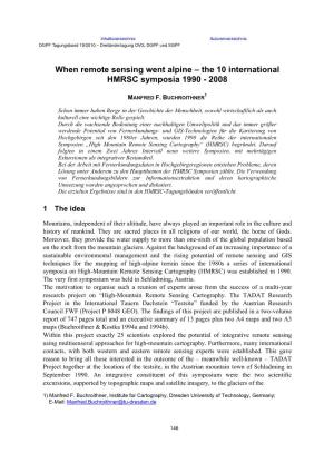 When Remote Sensing Went Alpine – the 10 International HMRSC Symposia 1990 - 2008