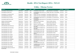 DNA Test Report: DNA - NCL12