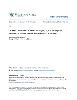 Strategic Victimization: News Photographs, the Birmingham Children's Crusade, and the Revisualization of America