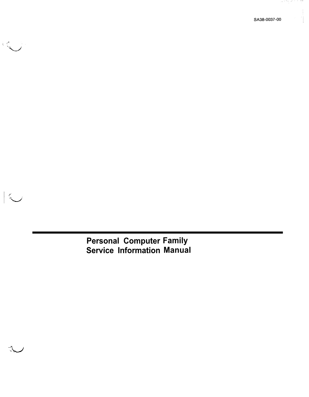 Personal Computer Family Service Information Manual Preface