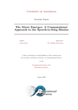 The Music Emerges: a Computational Approach to the Speech-To-Song Illusion