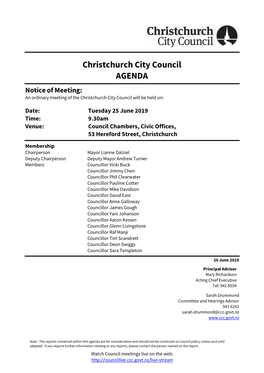 Agenda of Council Annual Plan