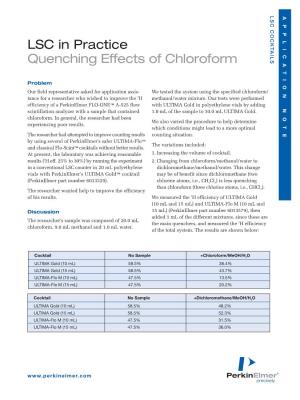 Quenching Effects of Chloroform