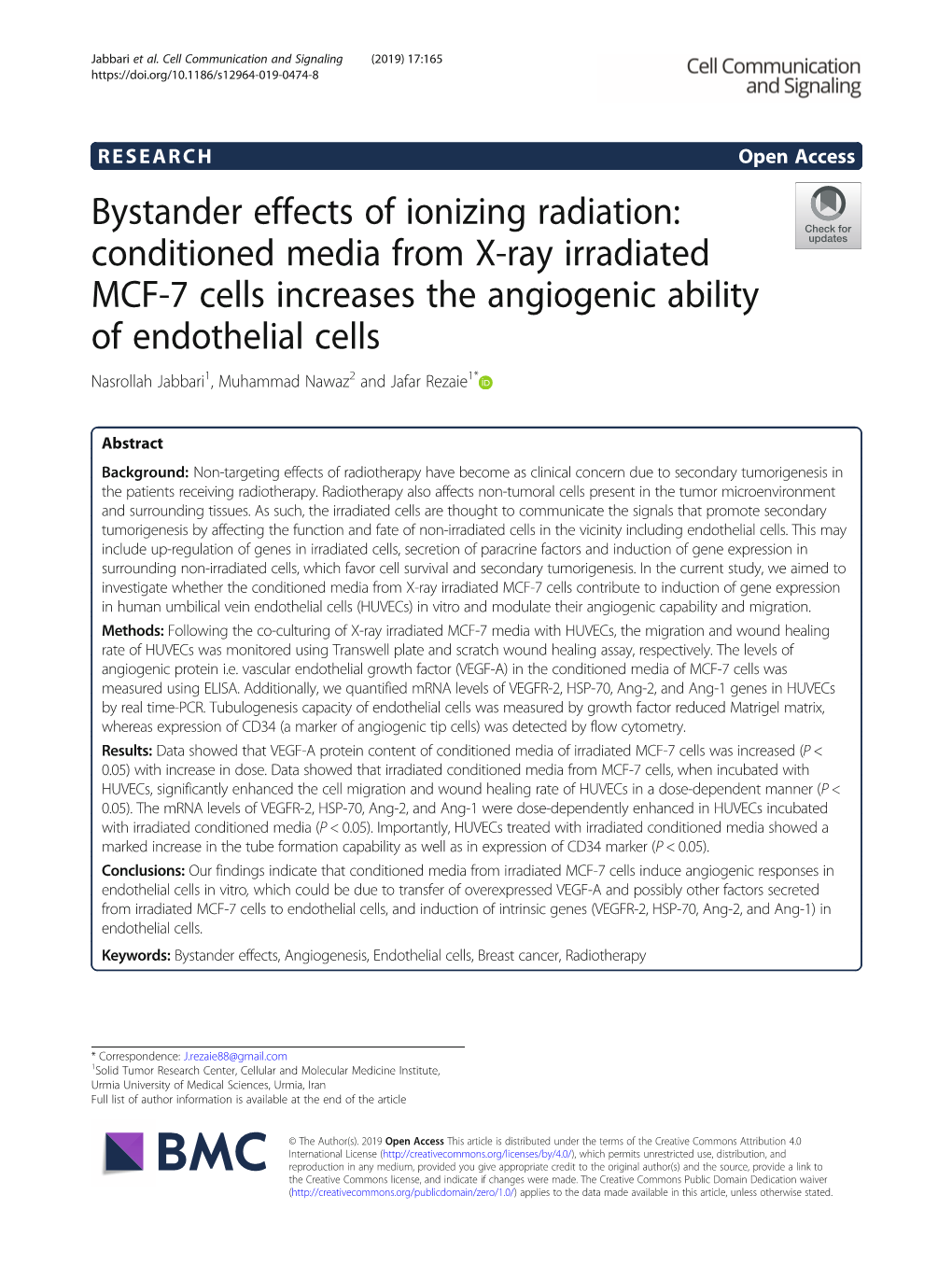 Bystander Effects of Ionizing Radiation