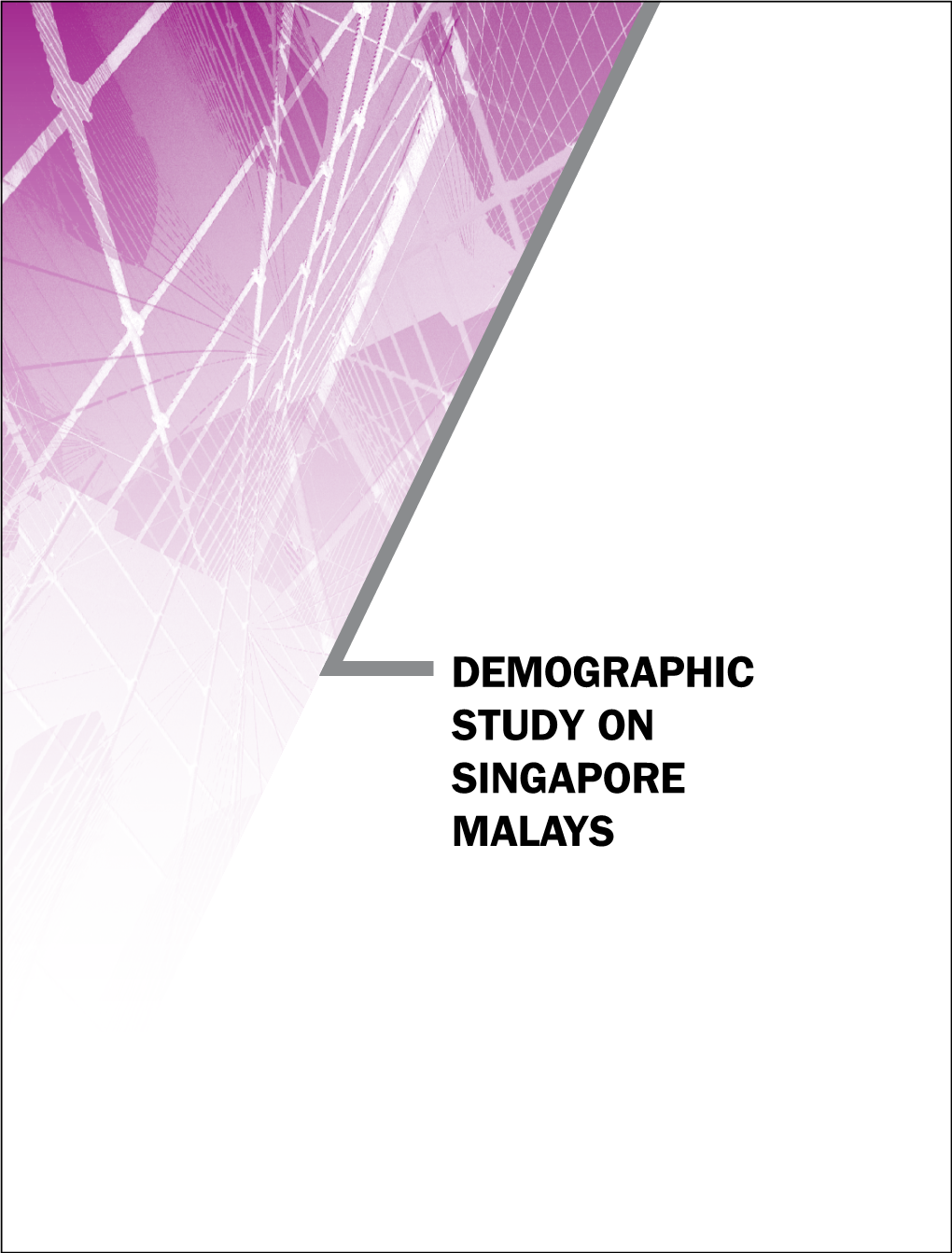 DEMOGRAPHIC STUDY on SINGAPORE MALAYS AMP Commissioned a Demographics Study to Analyse Population Trends of the Malay Populace in Singapore