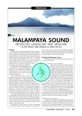 Profile of Malampaya Sound Protected Landscape and Seascape