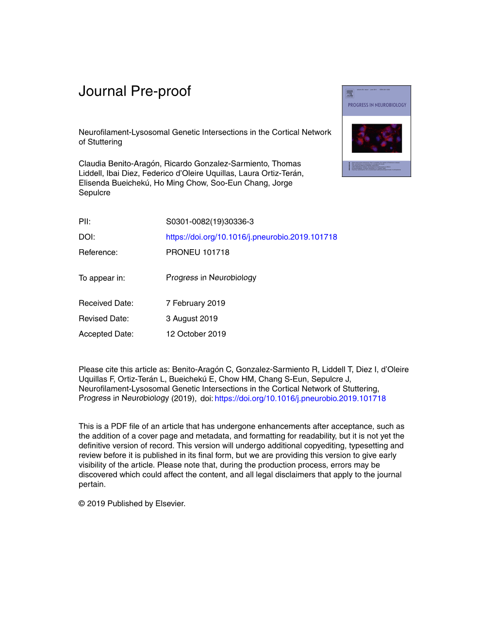 Neurofilament-Lysosomal Genetic Intersections in the Cortical Network of Stuttering