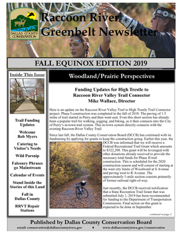 Raccoon River Greenbelt Newsletter