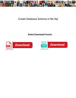 Create Database Schema in Ms Sql
