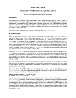 Probability Plots for Exploratory Data Analysis