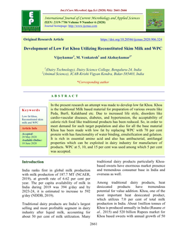 Development of Low Fat Khoa Utilizing Reconstituted Skim Milk and WPC