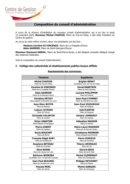 Composition Du Conseil D׳Administration
