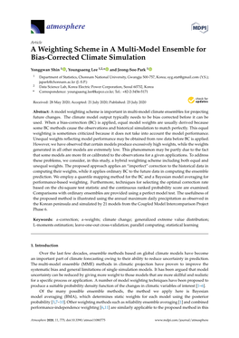 A Weighting Scheme in a Multi-Model Ensemble for Bias-Corrected Climate Simulation