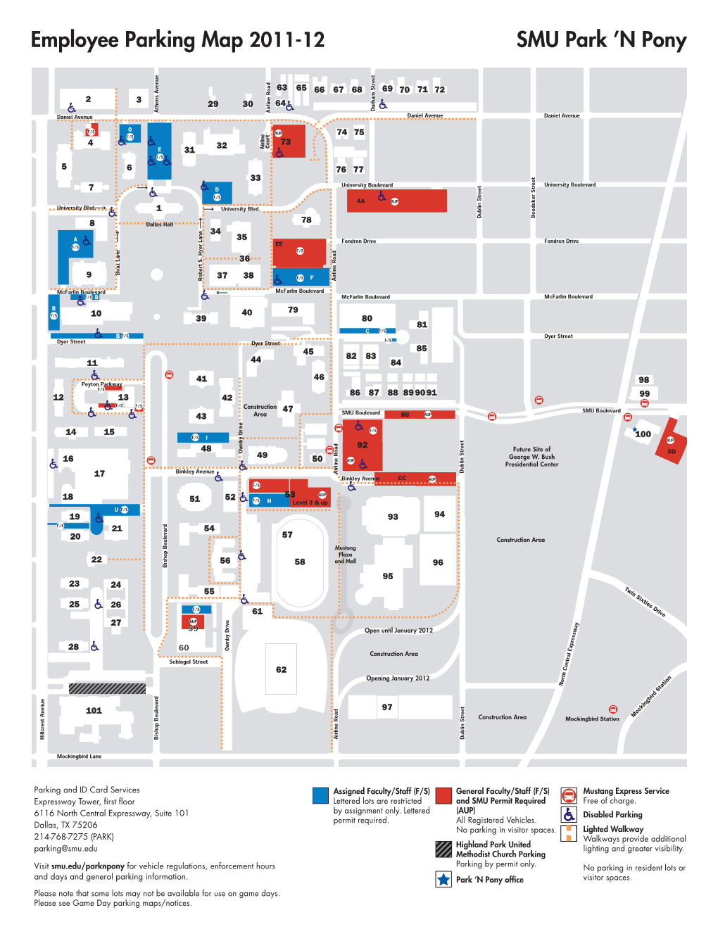 Employee Parking Map 2011-12 SMU Park 'N Pony a B C - DocsLib