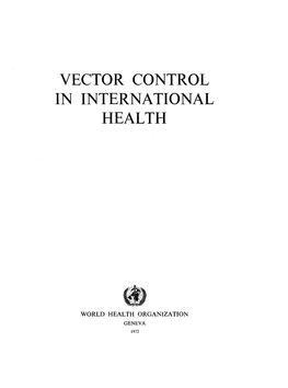 Vector Control in International Health