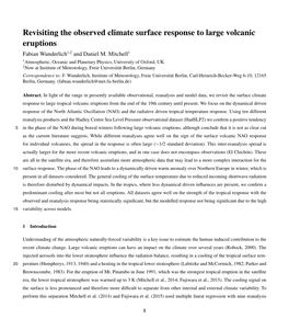 Revisiting the Observed Climate Surface Response to Large Volcanic Eruptions Fabian Wunderlich1,2 and Daniel M