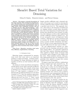 Shearlet Based Total Variation for Denoising
