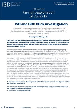 Far-Right Exploitation of Covid-19 ISDISD and BBC Click Investigation