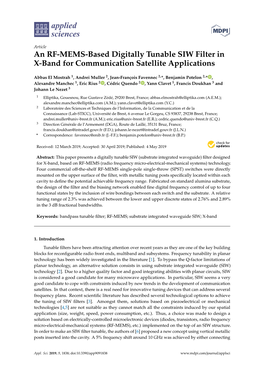 An RF-MEMS-Based Digitally Tunable SIW Filter in X-Band for Communication Satellite Applications