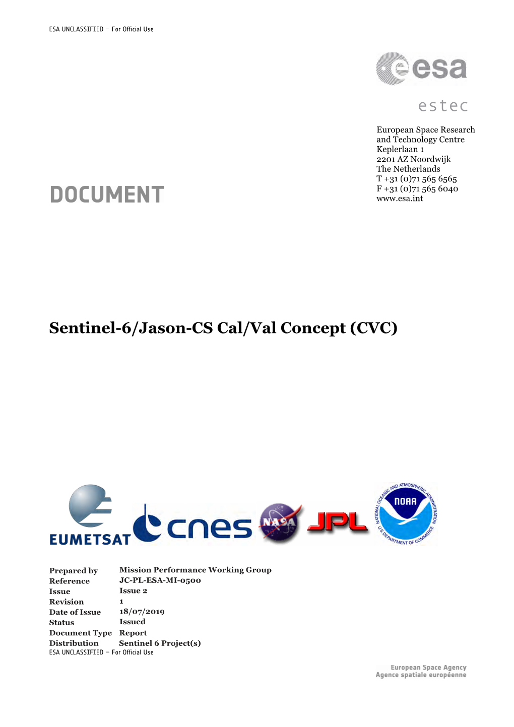 Sentinel-6/Jason-CS Cal/Val Concept (CVC)
