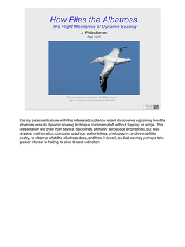 How Flies the Albatross the Flight Mechanics of Dynamic Soaring J