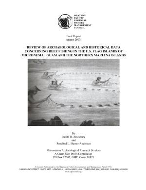 Review of Archaeological and Historical Data Concerning Reef Fishing in the U.S. Flag Islands of Micronesia: Guam and the Northern Mariana Islands