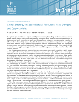 China's Strategy to Secure Natural Resources