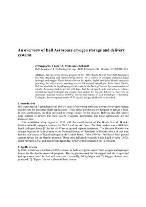 An Overview of Ball Aerospace Cryogen Storage and Delivery Systems