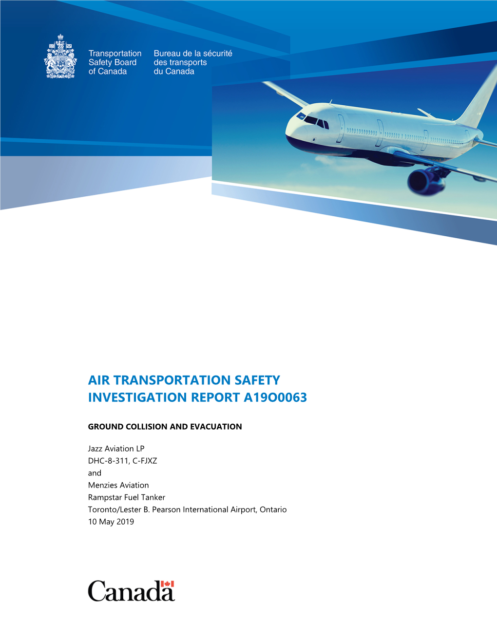Air Transportation Safety Investigation Report A19o0063