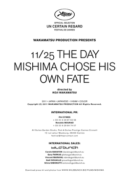 11/25 the Day Mishima Chose His Own Fate