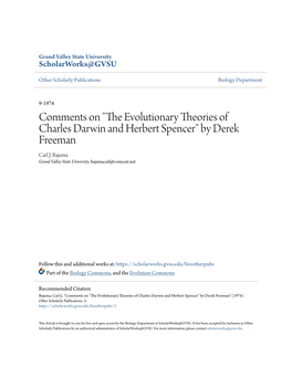 The Evolutionary Theories of Charles Darwin and Herbert Spencer