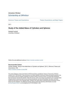 Study of the Added Mass of Cylinders and Spheres