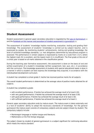 Assessment in General Upper Secondary Education