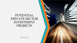 Potential Private Sector Investment Projects