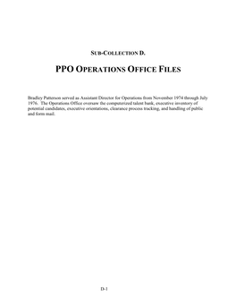 Ppo Operations Office Files