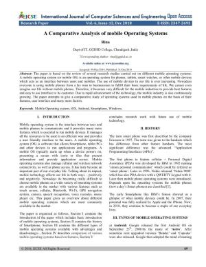 A Comparative Analysis of Mobile Operating Systems Rina