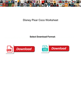 Disney Pixar Coco Worksheet