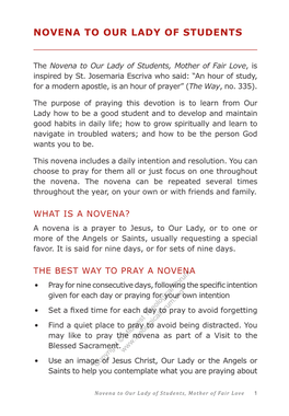 Novena to Our Lady of Students