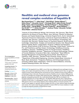 Neolithic and Medieval Virus Genomes Reveal