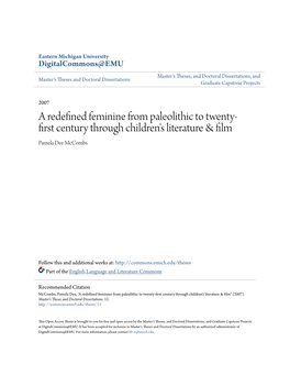 A Redefined Feminine from Paleolithic to Twenty-First Century Through Children's Literature & Film" (2007)