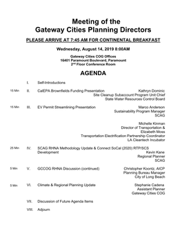 Meeting of the Gateway Cities Planning Directors