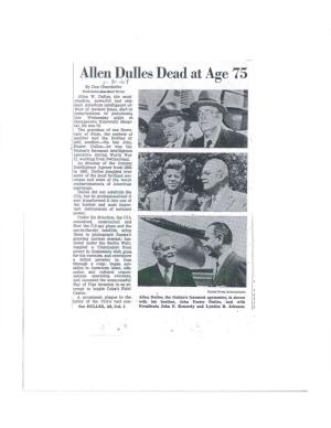 Allen Dulles Dead at Age 75 R- 3I - CO