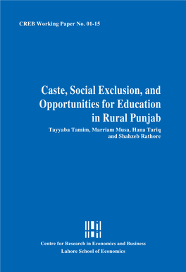 Caste, Social Exclusion, and Opportunities for Education