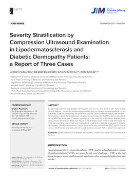 Severity Stratification by Compression Ultrasound Examination in Lipodermatosclerosis and Diabetic Dermopathy Patients: a Report of Three Cases