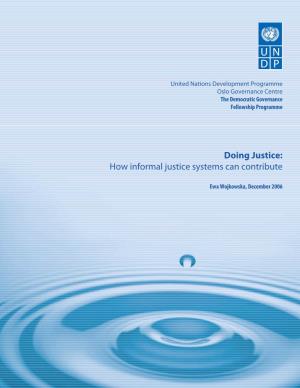 How Informal Justice Systems Can Contribute