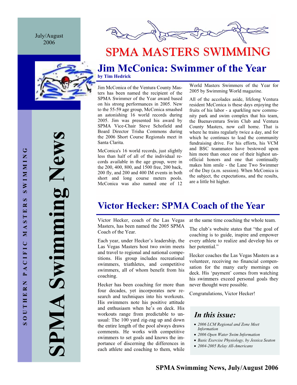 Jim Mcconica: Swimmer of the Year by Tim Hedrick