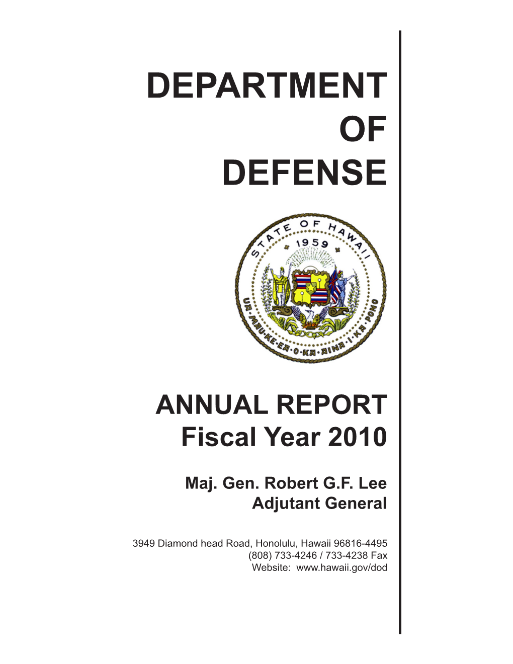 ANNUAL REPORT Fiscal Year 2010